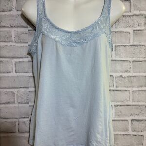 Signature Suzy Shier Light Blue Lace Camisole, size extra large
